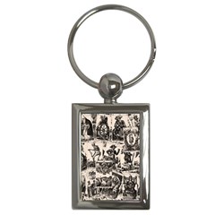 Tarot cards pattern Key Chains (Rectangle) 