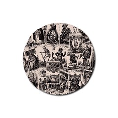 Tarot cards pattern Rubber Round Coaster (4 pack) 