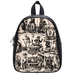 Tarot Cards Pattern School Bags (small)  by Valentinaart