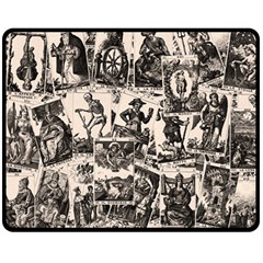 Tarot cards pattern Double Sided Fleece Blanket (Medium) 