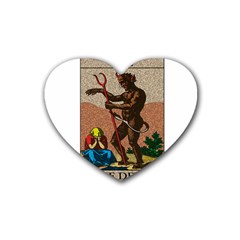 The Devil - Tarot Rubber Coaster (heart)  by Valentinaart