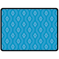 Blue Ornamental Pattern Double Sided Fleece Blanket (large)  by TastefulDesigns