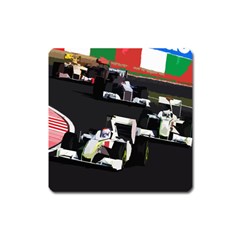 Formula 1 Square Magnet by Valentinaart