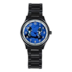 Motorsport  Stainless Steel Round Watch by Valentinaart