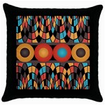 Colorful Geometric Composition Throw Pillow Case (Black)