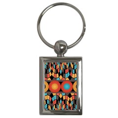 Colorful Geometric Composition Key Chains (rectangle)  by linceazul