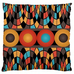 Colorful Geometric Composition Standard Flano Cushion Case (two Sides) by linceazul