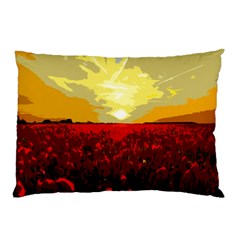 Poppy Field Pillow Case (two Sides) by Valentinaart