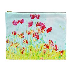 Poppy Field Cosmetic Bag (xl) by Valentinaart