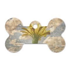 Shabby Chic Style Flower Over Blue Sky Photo  Dog Tag Bone (two Sides)