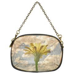 Shabby Chic Style Flower Over Blue Sky Photo  Chain Purses (one Side) 