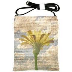 Shabby Chic Style Flower Over Blue Sky Photo  Shoulder Sling Bags by dflcprints