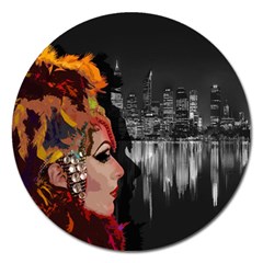 Transvestite Magnet 5  (round) by Valentinaart