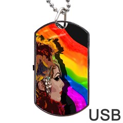 Transvestite Dog Tag Usb Flash (one Side) by Valentinaart