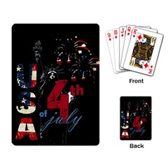 4th Of July Independence Day Playing Card by Valentinaart