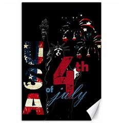 4th Of July Independence Day Canvas 24  X 36  by Valentinaart