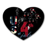 4th of July Independence Day Heart Mousepads Front