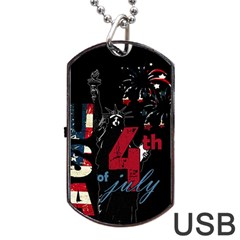 4th Of July Independence Day Dog Tag Usb Flash (two Sides) by Valentinaart