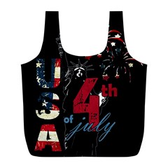 4th Of July Independence Day Full Print Recycle Bags (l)  by Valentinaart