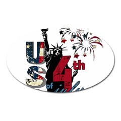 4th Of July Independence Day Oval Magnet by Valentinaart