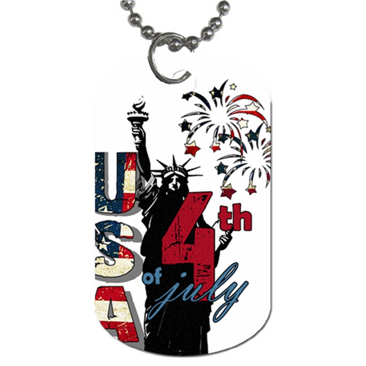 4th of July Independence Day Dog Tag (One Side)