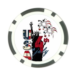 4th Of July Independence Day Poker Chip Card Guard (10 Pack) by Valentinaart