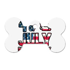 4th Of July Independence Day Dog Tag Bone (one Side) by Valentinaart