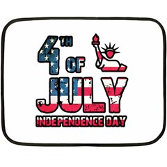 4th Of July Independence Day Fleece Blanket (mini) by Valentinaart
