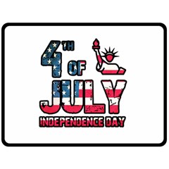 4th Of July Independence Day Double Sided Fleece Blanket (large)  by Valentinaart