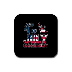 4th Of July Independence Day Rubber Square Coaster (4 Pack) 