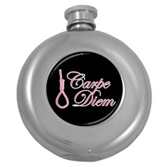 Carpe Diem  Round Hip Flask (5 Oz) by Valentinaart