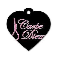 Carpe Diem  Dog Tag Heart (one Side) by Valentinaart