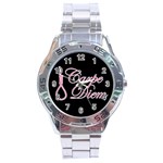 Carpe Diem  Stainless Steel Analogue Watch Front