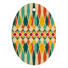 Festive Pattern Oval Ornament (two Sides) by linceazul