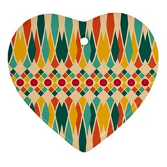 Festive Pattern Heart Ornament (two Sides) by linceazul