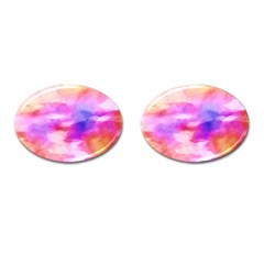 Colorful Abstract Pink And Purple Pattern Cufflinks (oval) by paulaoliveiradesign