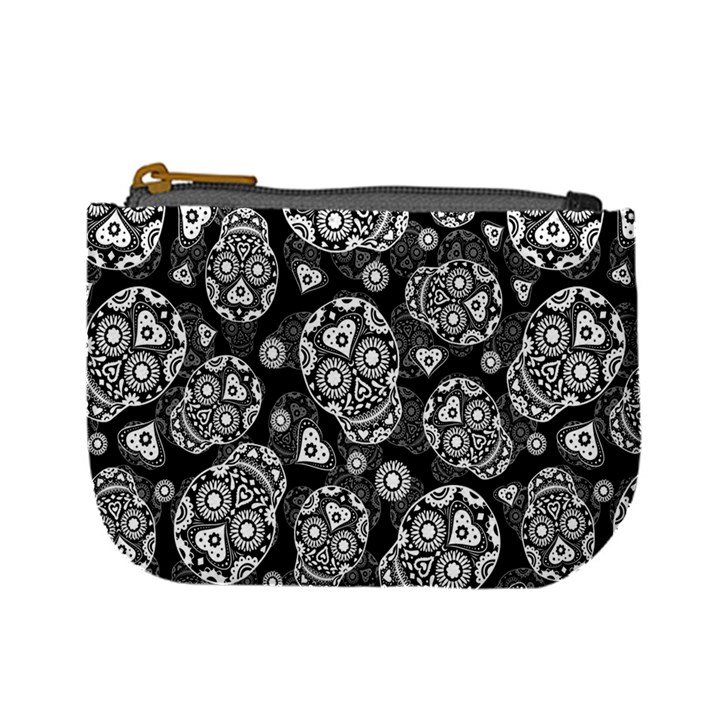 Sugar Skulls - Black and White Coin Change Purse