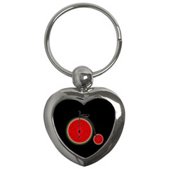 Watermelon Bicycle  Key Chains (heart)  by Valentinaart