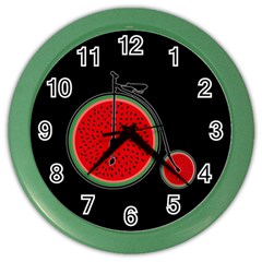 Watermelon Bicycle  Color Wall Clocks