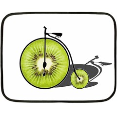 Kiwi Bicycle  Double Sided Fleece Blanket (mini)  by Valentinaart