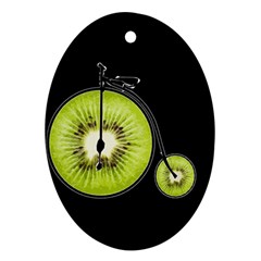 Kiwi Bicycle  Oval Ornament (two Sides) by Valentinaart