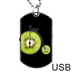 Kiwi Bicycle  Dog Tag Usb Flash (two Sides) by Valentinaart