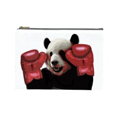 Boxing Panda  Cosmetic Bag (large)  by Valentinaart