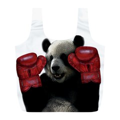 Boxing Panda  Full Print Recycle Bags (l)  by Valentinaart