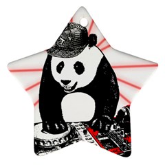 Deejay Panda Ornament (star) by Valentinaart