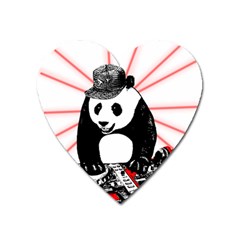 Deejay Panda Heart Magnet by Valentinaart