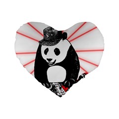 Deejay Panda Standard 16  Premium Heart Shape Cushions by Valentinaart