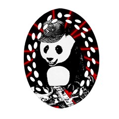 Deejay panda Oval Filigree Ornament (Two Sides)