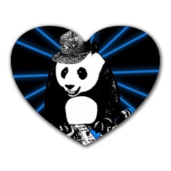 Deejay Panda Heart Mousepads by Valentinaart