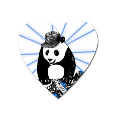 Deejay Panda Heart Magnet by Valentinaart